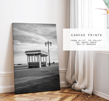 Southsea Shelters Black & White - Photography Print - Portsmouth and Southsea Prints - Wall Art -  Frame and Canvas Options - Portrait - BW