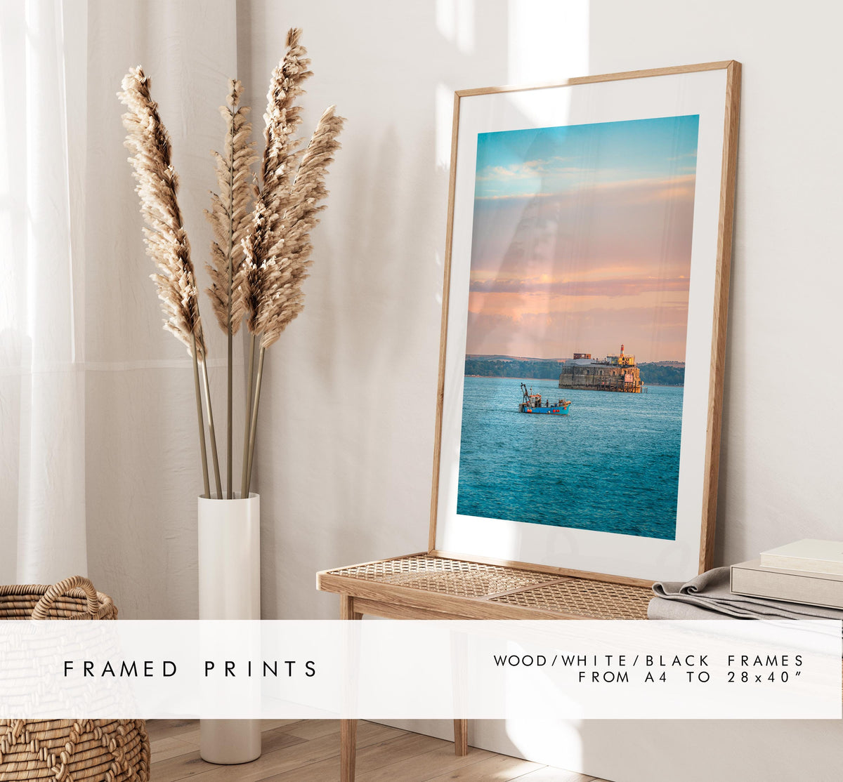 Spitbank Fort Sunset - Photography Print - Portsmouth and Southsea Prints - Wall Art -  Frame and Canvas Options -  Portrait