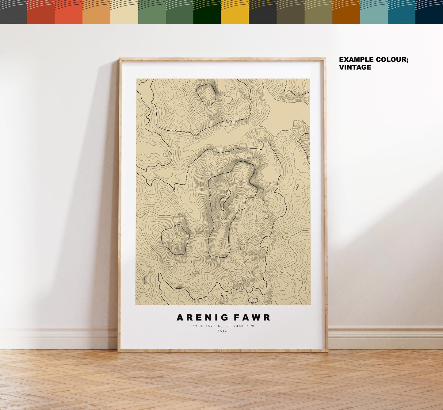 Arenig Fawr Map Print - Contour Map - Arenig Fawr Poster - Wales - Topographic Map - Print - Poster - Wall Art - Arenig Fawr Print