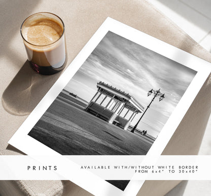 Southsea Shelters Black & White - Photography Print - Portsmouth and Southsea Prints - Wall Art -  Frame and Canvas Options - Portrait - BW
