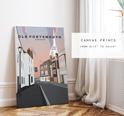 Old Portsmouth Travel Poster (Sunset) - Wall Art Print - Southsea and Portsmouth Travel Posters -  - Prints or Framed Prints