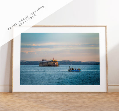 Spitbank Fort Sunset - Photography Print - Portsmouth and Southsea Prints - Wall Art -  Frame and Canvas Options - Landscape