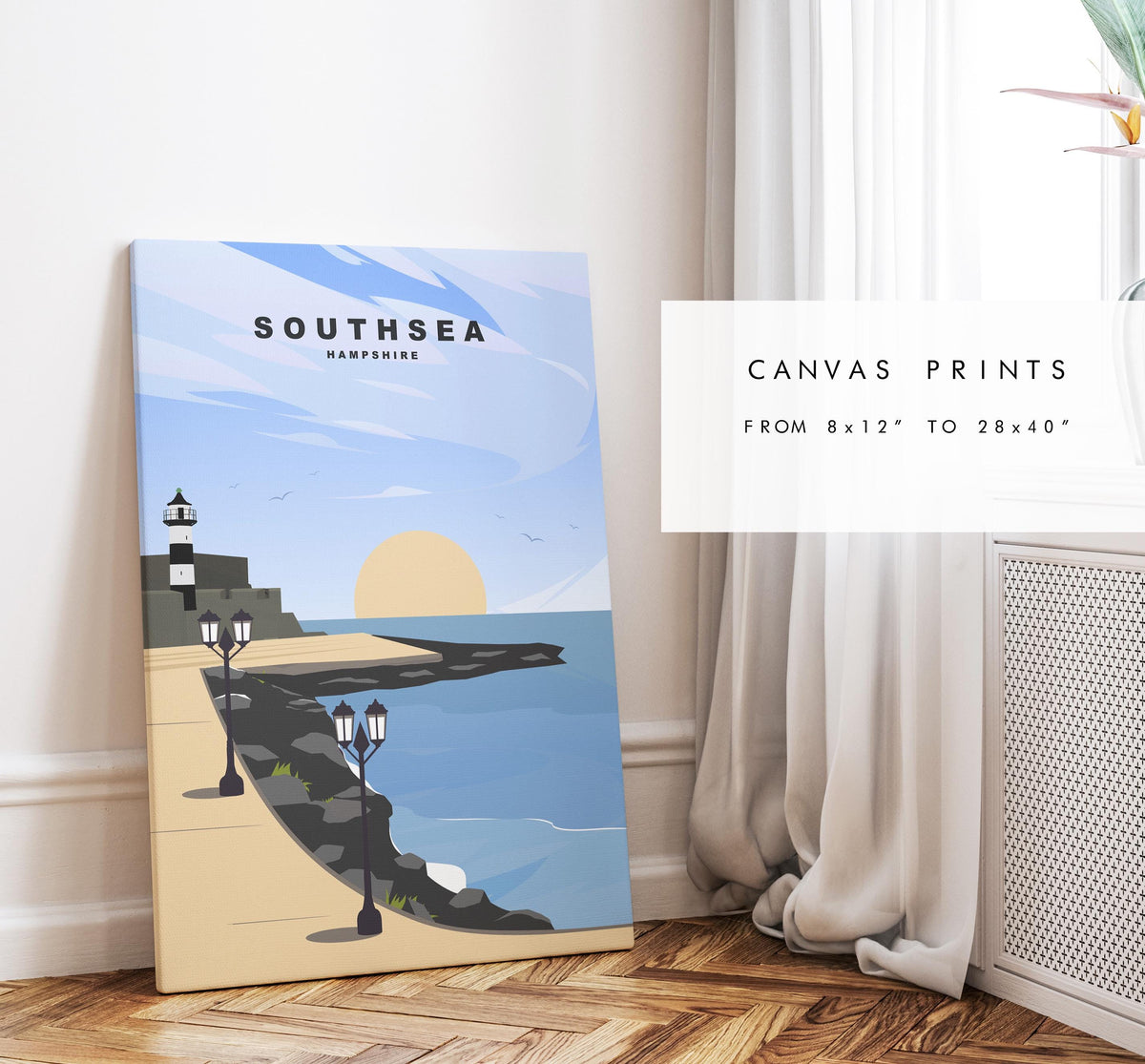 Southsea Promenade Travel Poster - Wall Art Print - Southsea and Portsmouth Travel Posters - Prints or Framed Prints