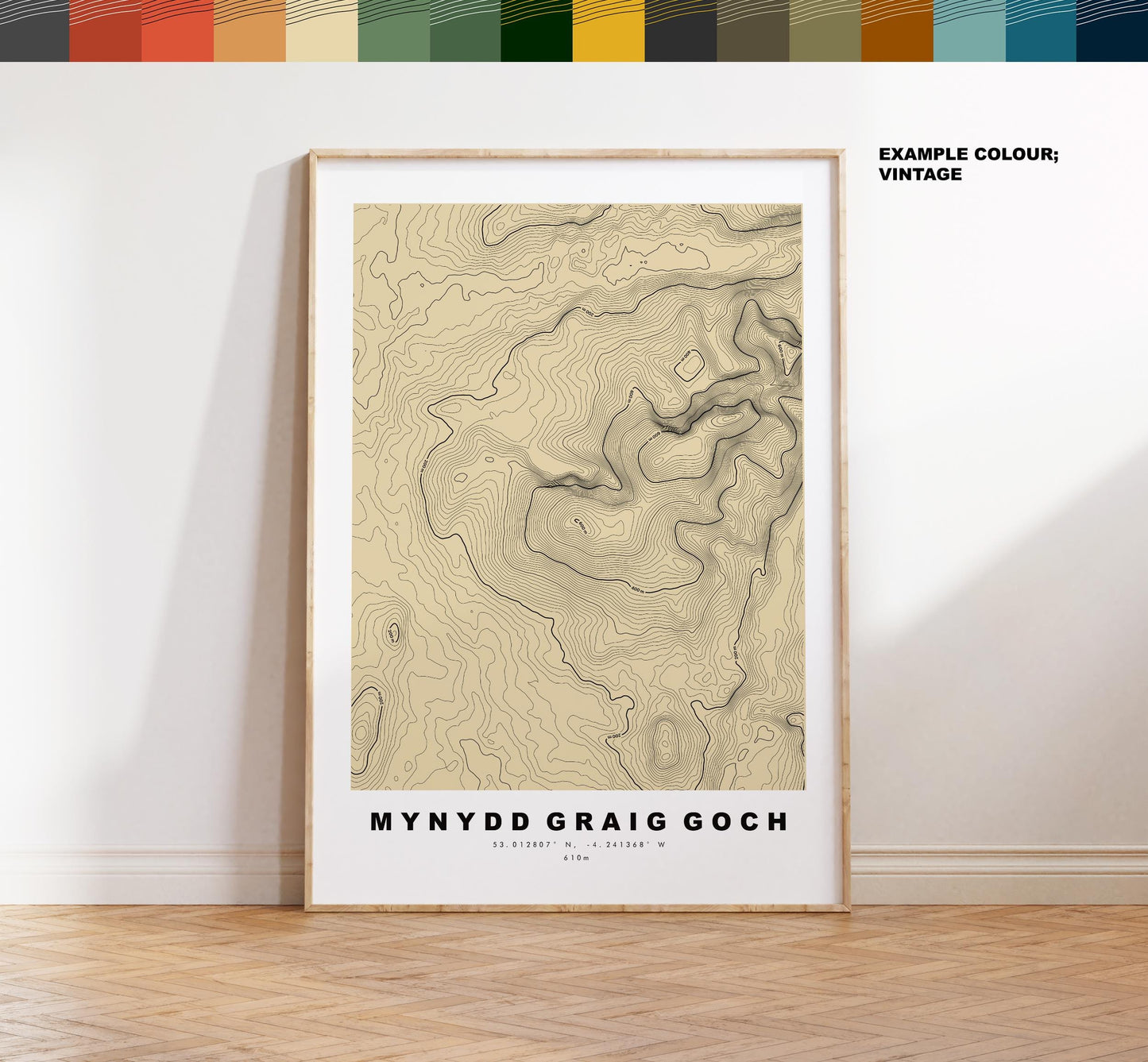 Mynydd Graig Goch Print - Contour Map - Mynydd Graig Goch Poster - Wales - Topographic Map - Print - Poster - Wall Art - Welsh 2000s