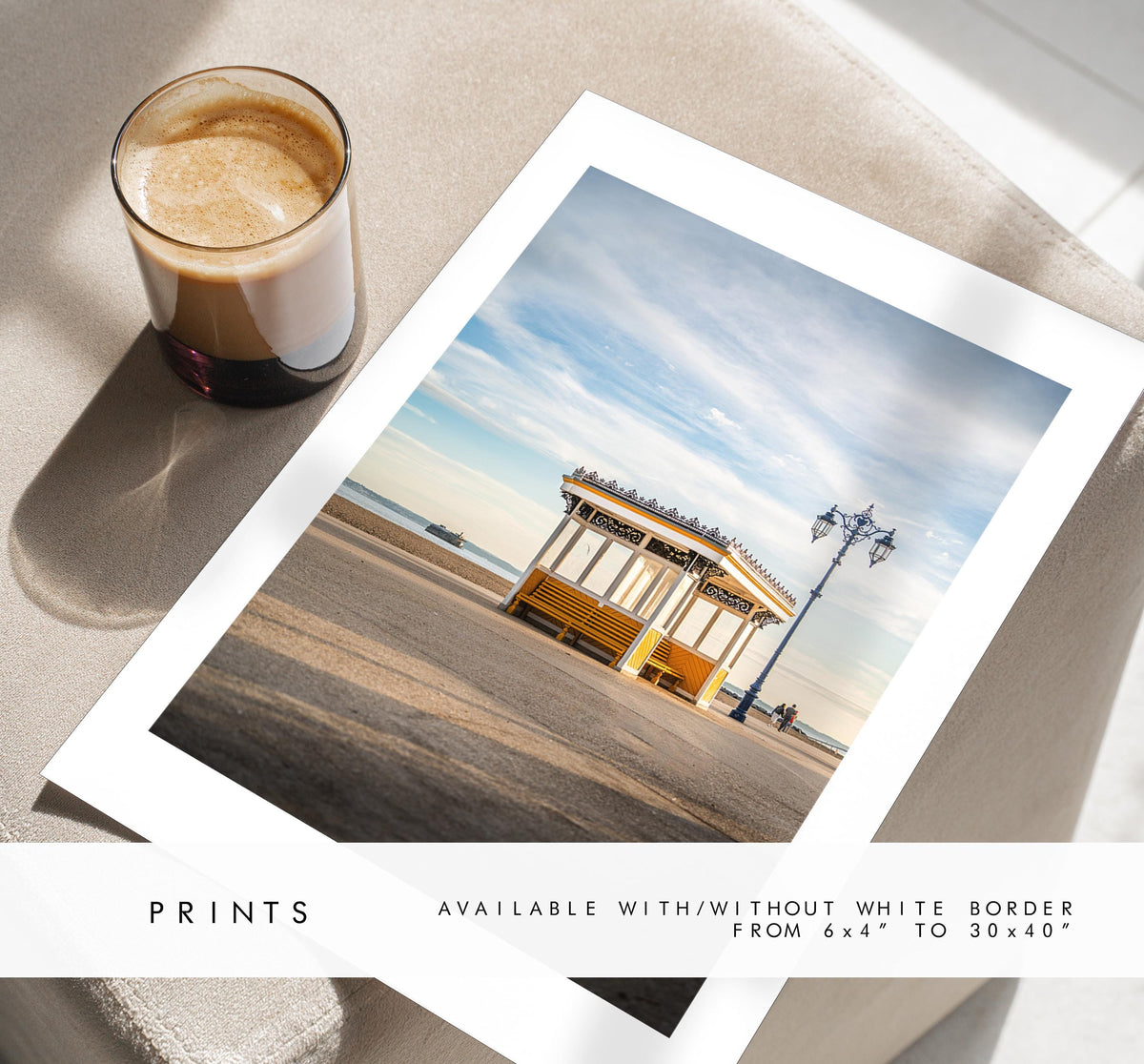 Southsea Seafront Shelters - Photography Print - Portsmouth and Southsea Prints - Wall Art -  Frame and Canvas Options -  Portrait