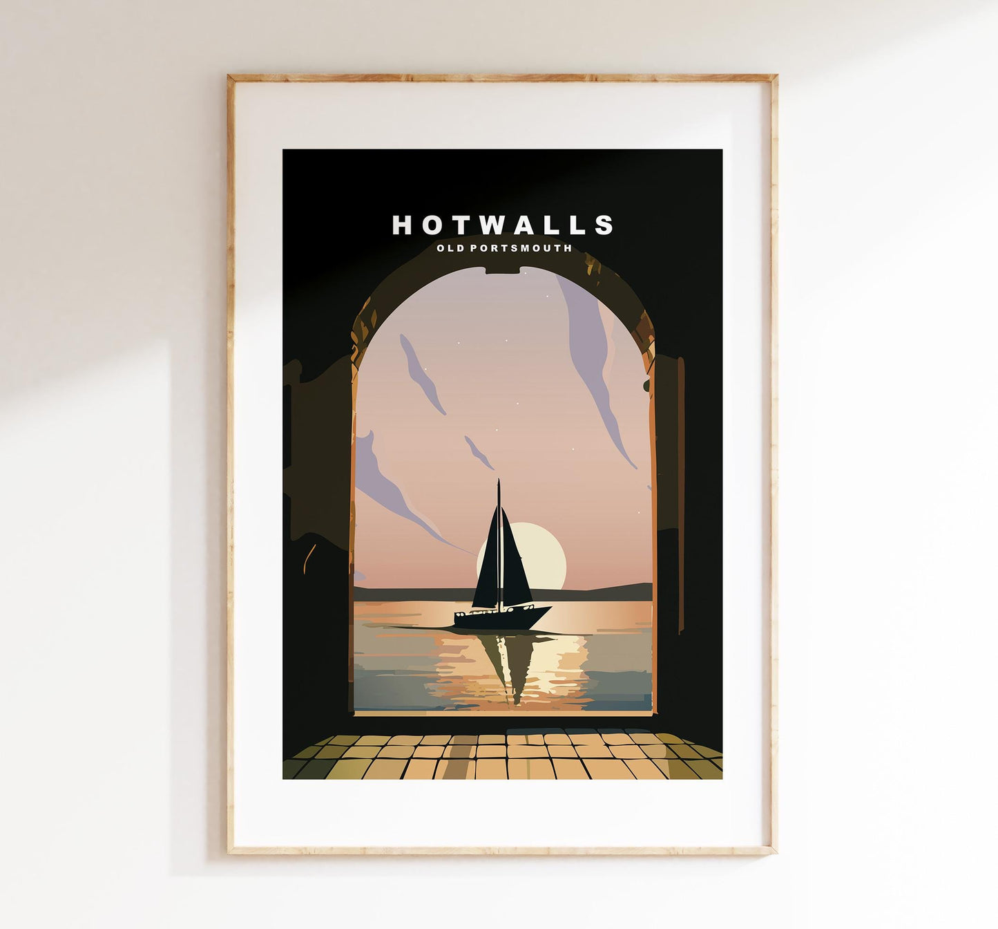 Hotwalls Travel Poster - Wall Art Print - Southsea and Portsmouth Travel Posters - Minimalist Retro Style - Prints or Framed Prints