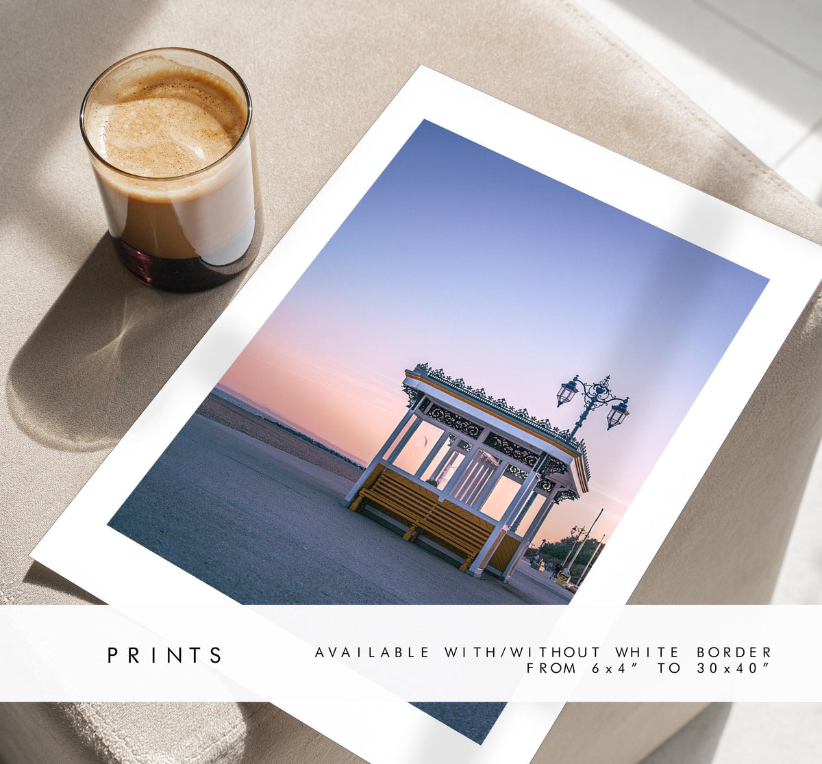 Southsea Seafront Shelters - Photography Print - Portsmouth and Southsea Prints - Wall Art -  Frame and Canvas Options -  Portrait