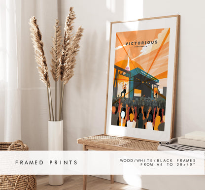 Victorious Travel Poster (Sunset - Orange) - Wall Art Print - Southsea and Portsmouth Travel Posters - Prints or Framed Prints