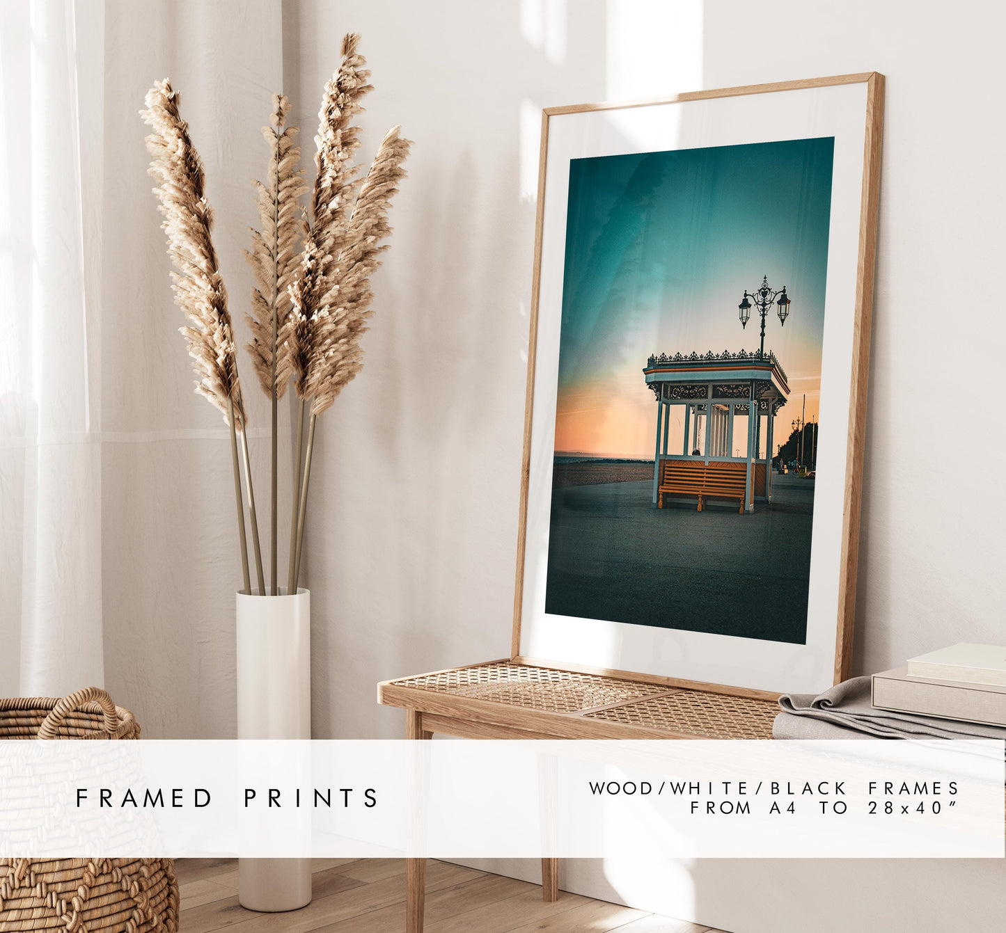 Southsea Seafront Shelters - Photography Print - Portsmouth and Southsea Prints - Wall Art -  Frame and Canvas Options -  Portrait