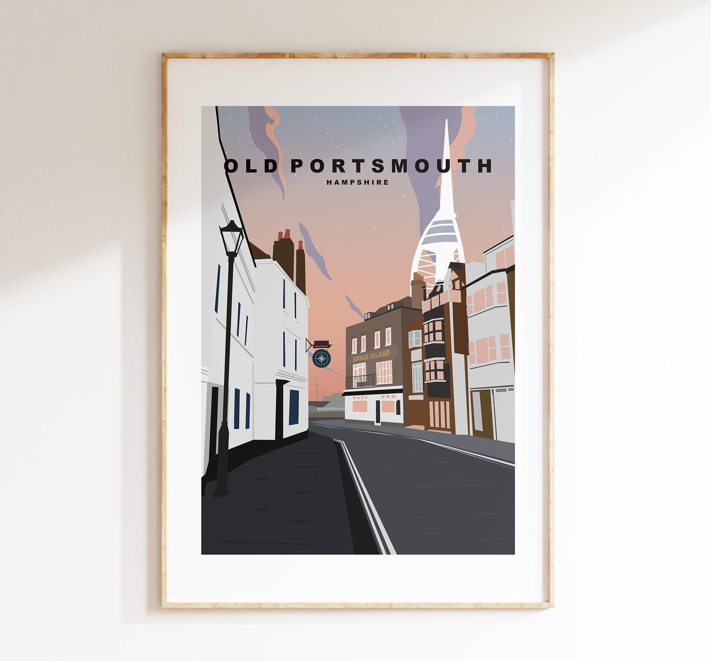 Old Portsmouth Travel Poster (Sunset) - Wall Art Print - Southsea and Portsmouth Travel Posters -  - Prints or Framed Prints