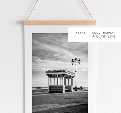 Southsea Shelters Black & White - Photography Print - Portsmouth and Southsea Prints - Wall Art -  Frame and Canvas Options - Portrait - BW