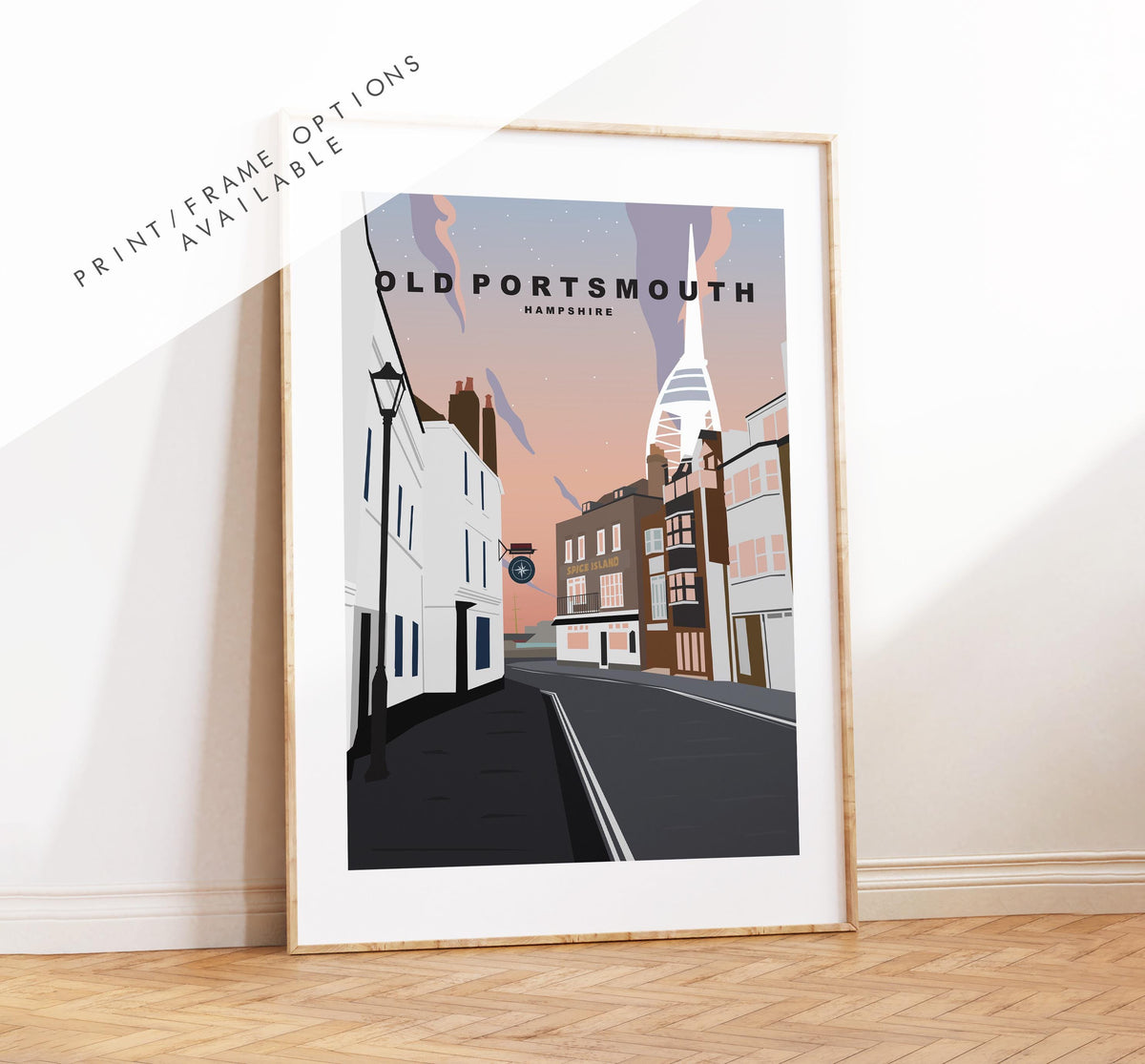 Old Portsmouth Travel Poster (Sunset) - Wall Art Print - Southsea and Portsmouth Travel Posters -  - Prints or Framed Prints