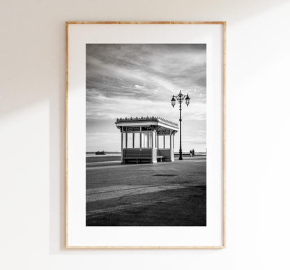 Southsea Shelters Black & White - Photography Print - Portsmouth and Southsea Prints - Wall Art -  Frame and Canvas Options - Portrait - BW