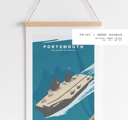 HMS Queen Elizabeth - Portsmouth Travel Poster - Wall Art Print - Southsea and Portsmouth Travel Posters - Prints or Framed Prints