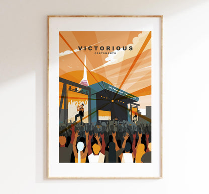 Victorious Travel Poster (Sunset - Orange) - Wall Art Print - Southsea and Portsmouth Travel Posters - Prints or Framed Prints