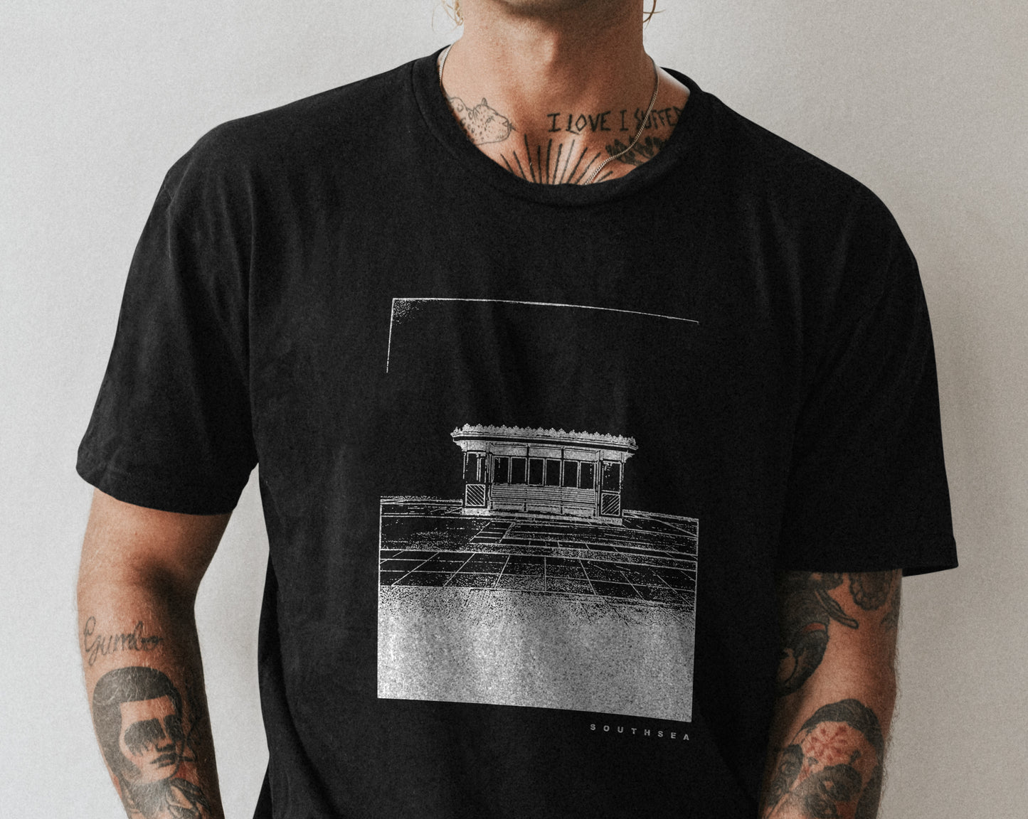 Southsea Sketch Tee - Available on White/Grey/Black T-Shirts