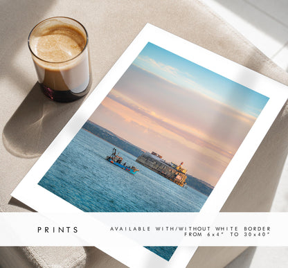 Spitbank Fort Sunset - Photography Print - Portsmouth and Southsea Prints - Wall Art -  Frame and Canvas Options -  Portrait