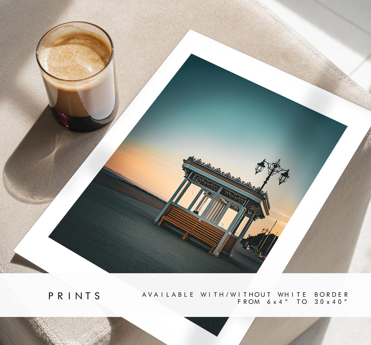 Southsea Seafront Shelters - Photography Print - Portsmouth and Southsea Prints - Wall Art -  Frame and Canvas Options -  Portrait
