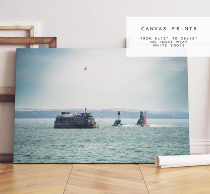Spitbank Fort (Sail GP) - Photography Print - Portsmouth and Southsea Prints - Wall Art -  Frame and Canvas Options - Landscape