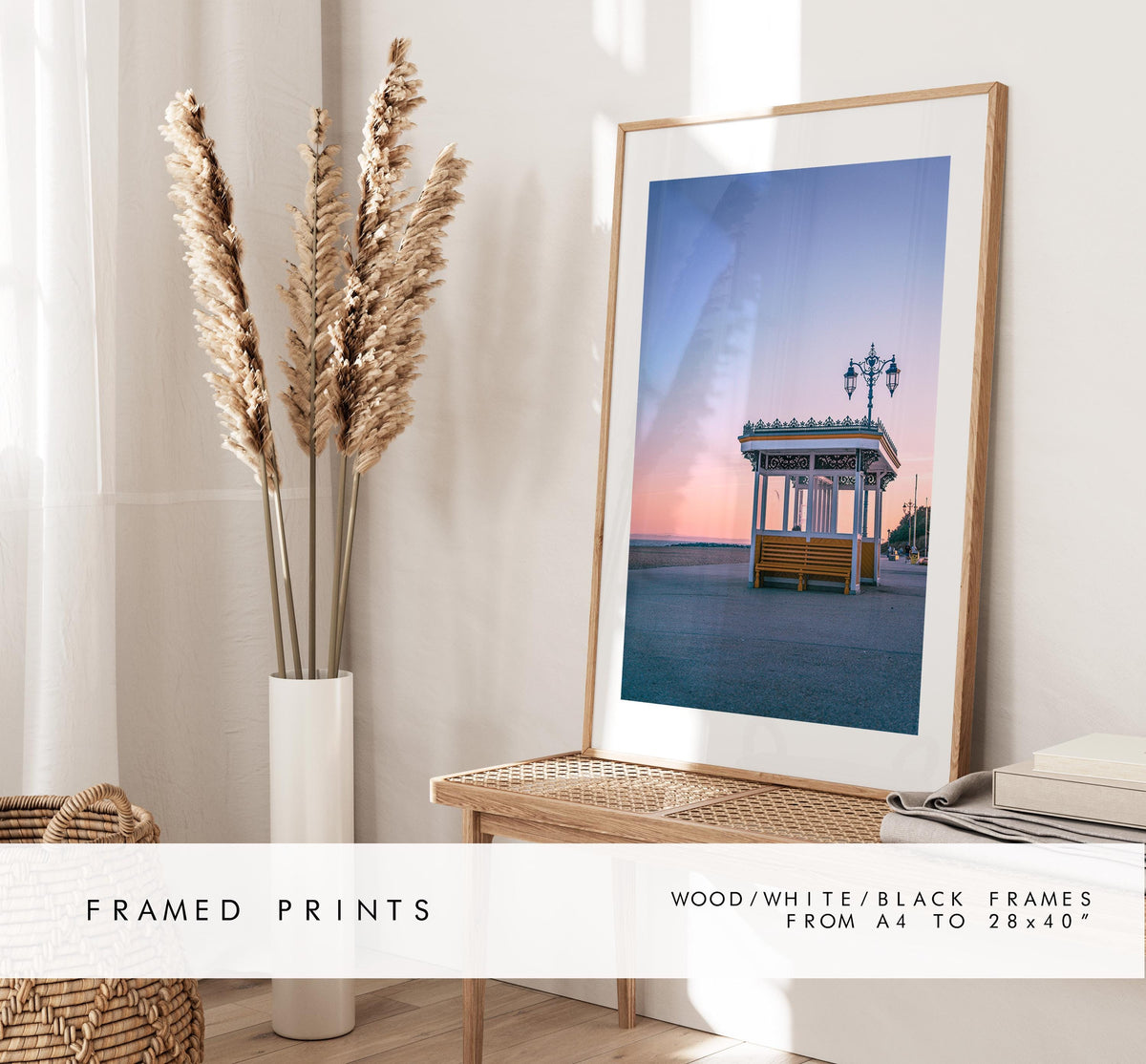 Southsea Seafront Shelters - Photography Print - Portsmouth and Southsea Prints - Wall Art -  Frame and Canvas Options -  Portrait