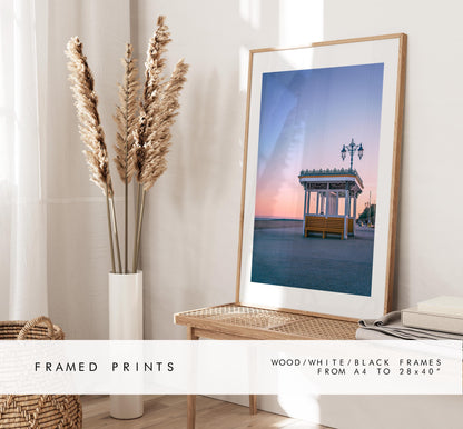 Southsea Seafront Shelters - Photography Print - Portsmouth and Southsea Prints - Wall Art -  Frame and Canvas Options -  Portrait