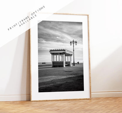 Southsea Shelters Black & White - Photography Print - Portsmouth and Southsea Prints - Wall Art -  Frame and Canvas Options - Portrait - BW