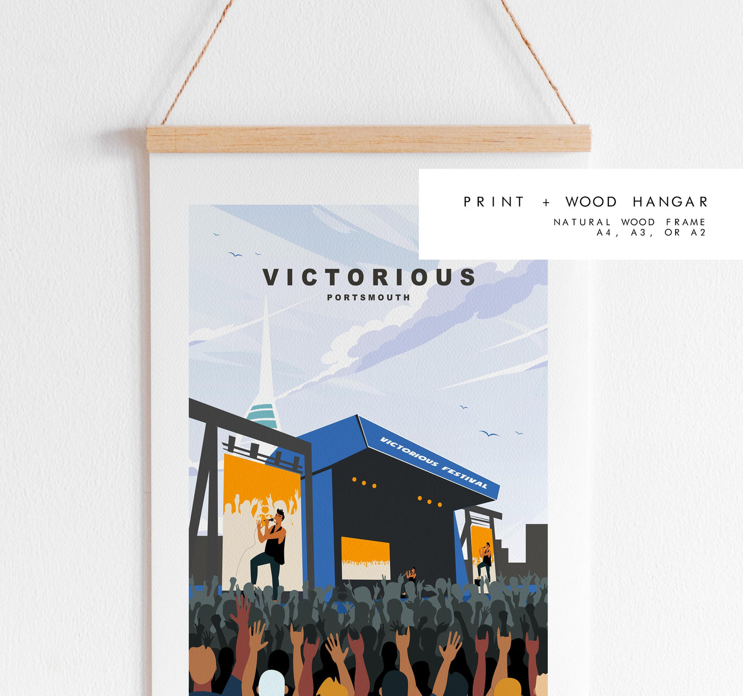Victorious Travel Poster (Day) - Wall Art Print - Southsea and Portsmouth Travel Posters - Minimalist Retro Style - Prints or Framed Prints