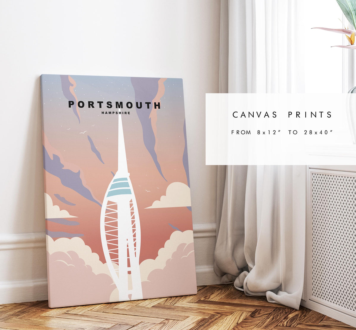Portsmouth Travel Poster (Sunset) - Wall Art Print - Southsea and Portsmouth Travel Posters - Prints or Framed Prints