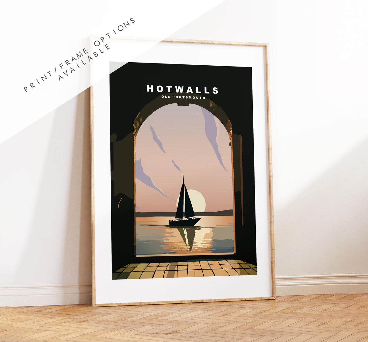 Hotwalls Travel Poster - Wall Art Print - Southsea and Portsmouth Travel Posters - Minimalist Retro Style - Prints or Framed Prints