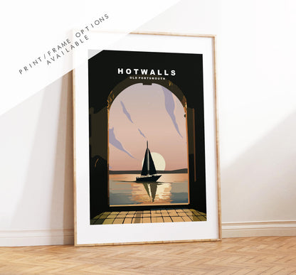 Hotwalls Travel Poster - Wall Art Print - Southsea and Portsmouth Travel Posters - Minimalist Retro Style - Prints or Framed Prints