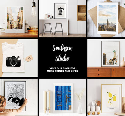 a collage of photographs of a room with a black and white background