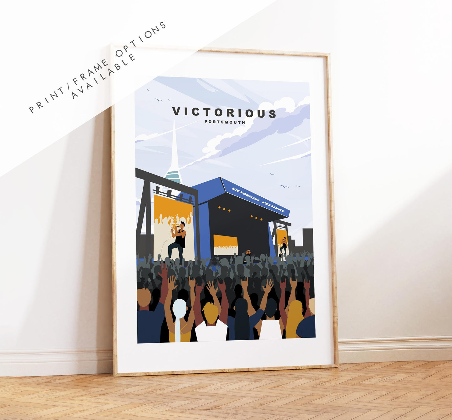 Victorious Travel Poster (Day) - Wall Art Print - Southsea and Portsmouth Travel Posters - Minimalist Retro Style - Prints or Framed Prints