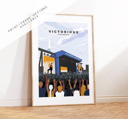 Victorious Travel Poster (Day) - Wall Art Print - Southsea and Portsmouth Travel Posters - Minimalist Retro Style - Prints or Framed Prints