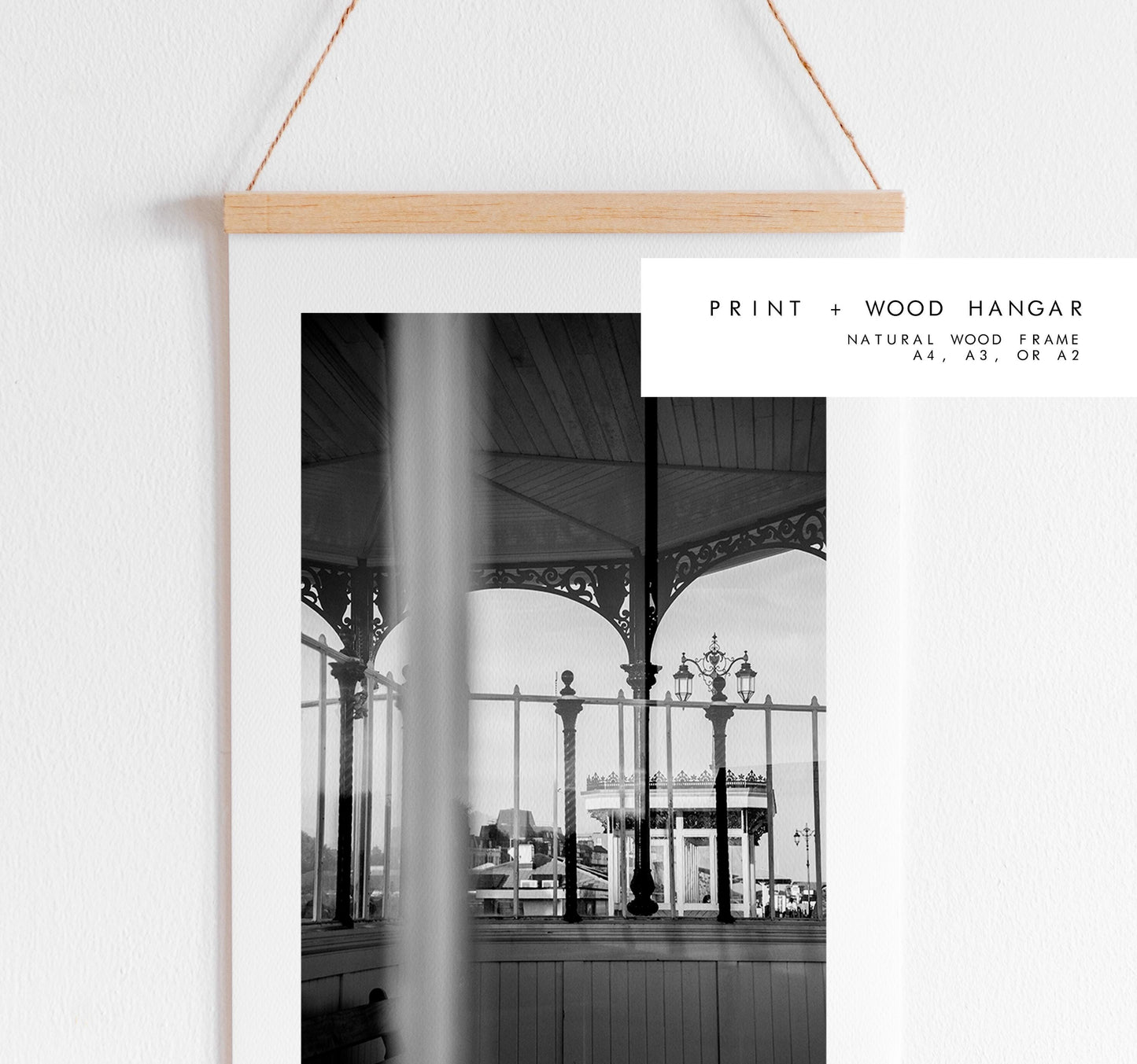 Southsea Promenade Black & White - Photography Print - Portsmouth and Southsea Prints - Wall Art -  Frame and Canvas Options - Portrait - BW
