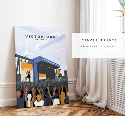 Victorious Travel Poster (Day) - Wall Art Print - Southsea and Portsmouth Travel Posters - Minimalist Retro Style - Prints or Framed Prints