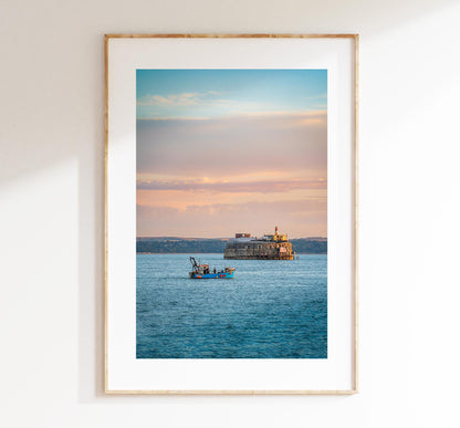 Spitbank Fort Sunset - Photography Print - Portsmouth and Southsea Prints - Wall Art -  Frame and Canvas Options -  Portrait