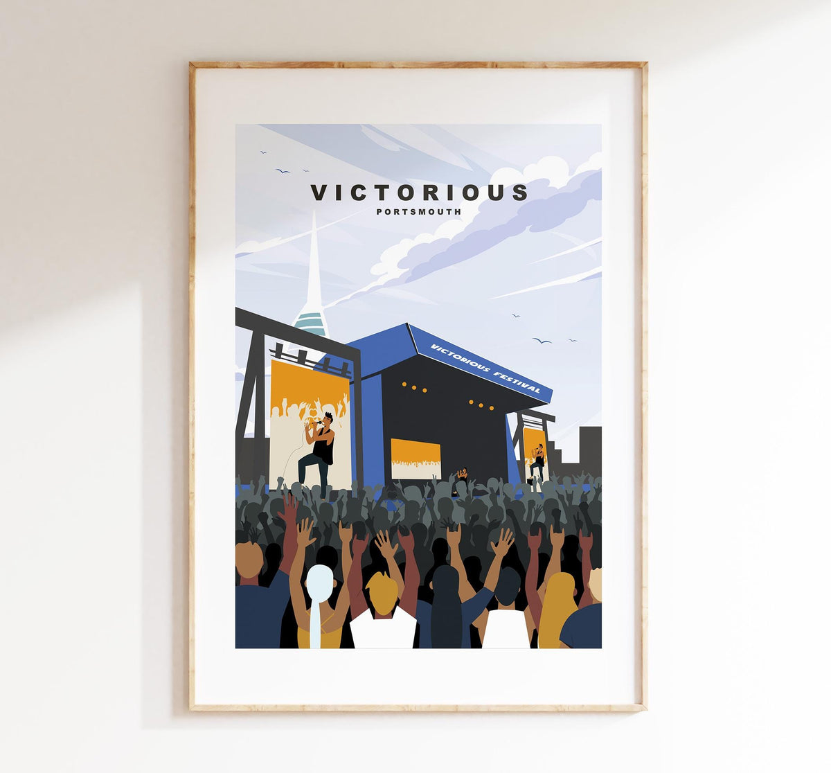 Victorious Travel Poster (Day) - Wall Art Print - Southsea and Portsmouth Travel Posters - Minimalist Retro Style - Prints or Framed Prints