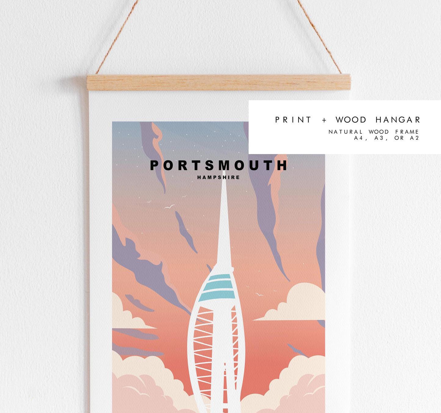 Portsmouth Travel Poster (Sunset) - Wall Art Print - Southsea and Portsmouth Travel Posters - Prints or Framed Prints