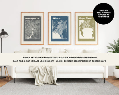 Exeter Print - Map Print - Mid Century Modern  - Retro - Vintage - Contemporary - Exeter Print - City Map - City Map Poster - Gift