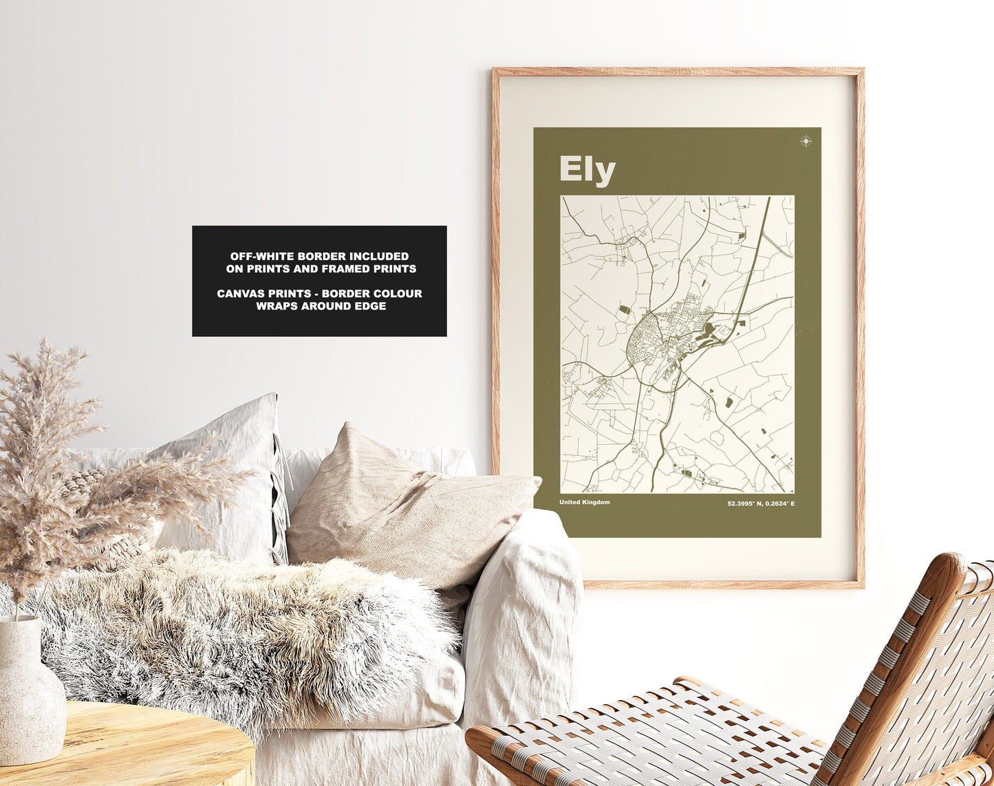 Ely Print - Map Print - Mid Century Modern  - Retro - Vintage - Contemporary - Ely Print  - Map Poster - Gift - Cambridgeshire