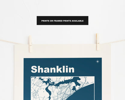 Shanklin Print - Map Print - Mid Century Modern  - Retro - Vintage - Contemporary - Shanklin Print - Map - Map Poster - Gift - Isle of Wight