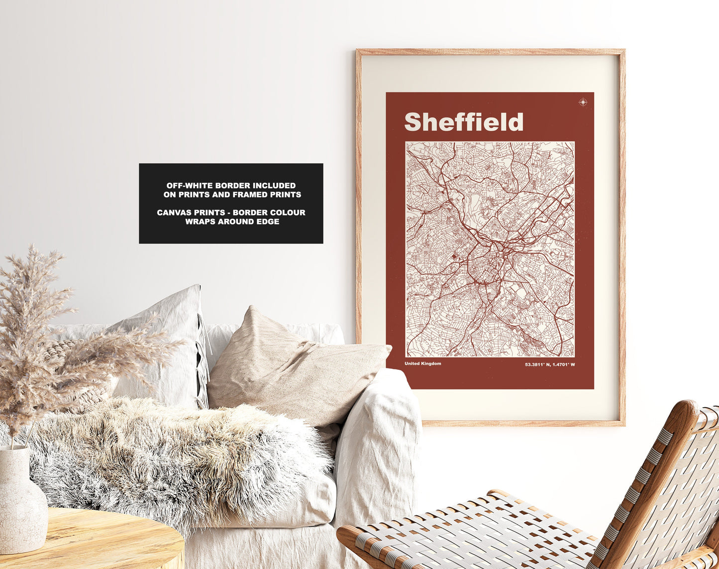 Sheffield Print - Map Print - Mid Century Modern  - Retro - Vintage - Contemporary - Sheffield Print - City Map - City Map Poster - Gift