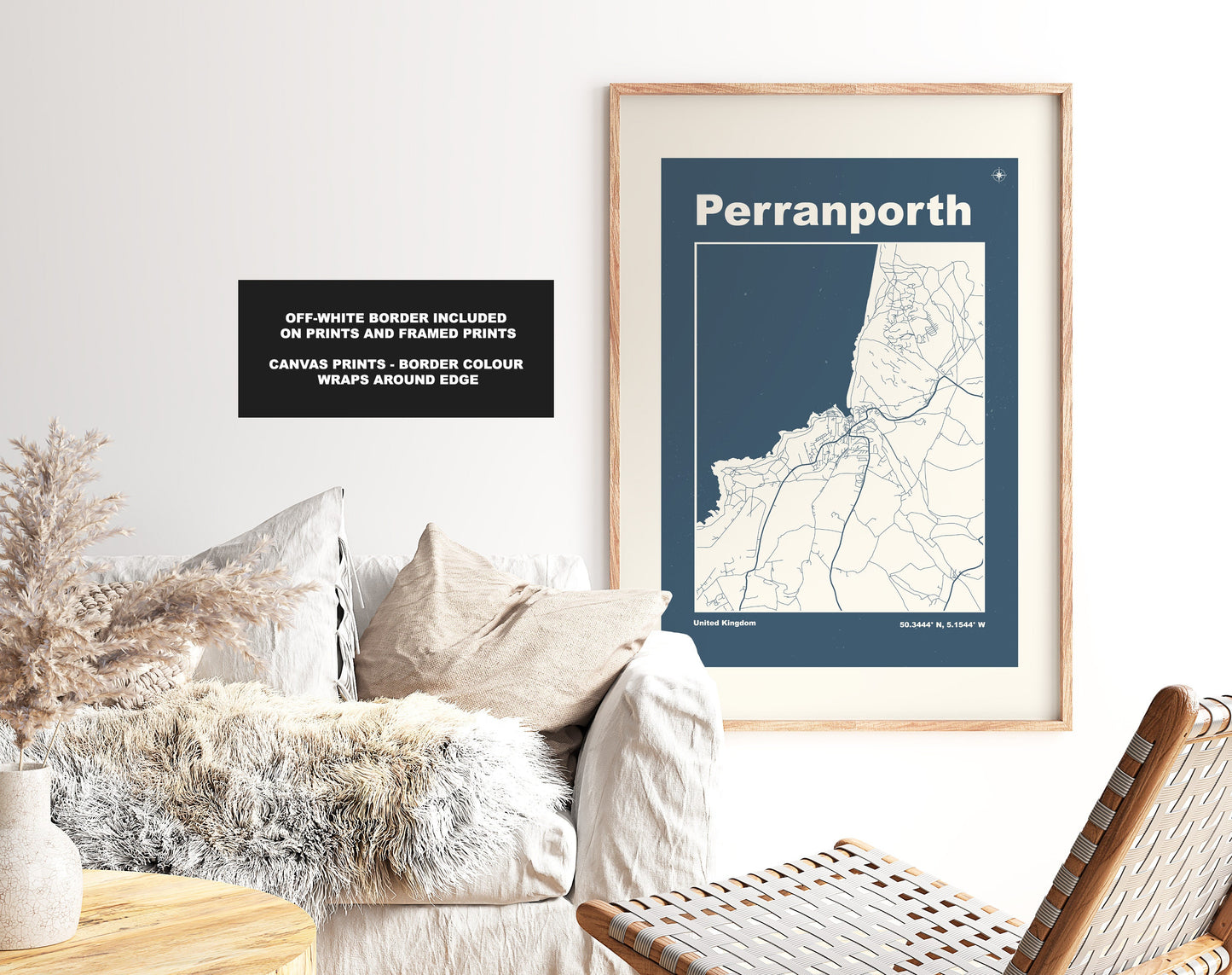 Perranporth Print - Map Print - Retro - Vintage - Contemporary - Perranporth Print - Map - Map Poster - Gift - Cornwall
