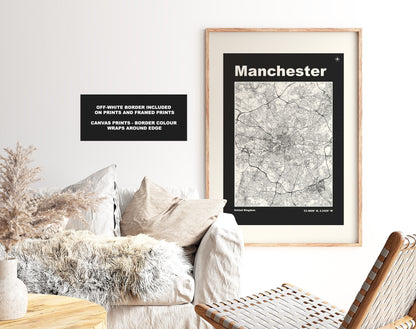Manchester Print - Map Print - Mid Century Modern  - Vintage - Contemporary - Manchester Print - City Map - City Map Poster - UK - Gift
