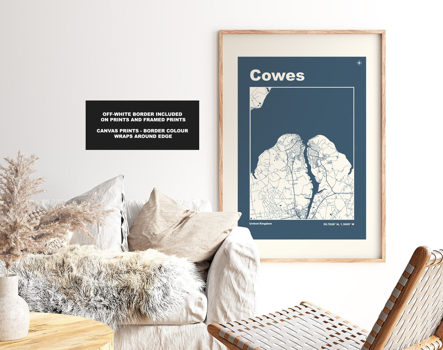 Cowes Print - Map Print - Mid Century Modern  - Retro - Vintage - Contemporary - Cowes Print - Map - Map Poster - Gift - Isle of Wight