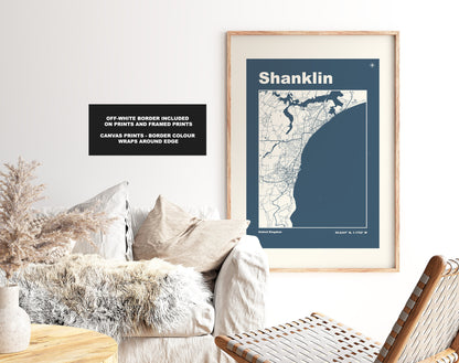 Shanklin Print - Map Print - Mid Century Modern  - Retro - Vintage - Contemporary - Shanklin Print - Map - Map Poster - Gift - Isle of Wight