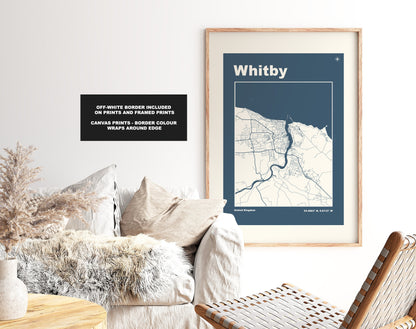 Whitby Print - Map Print - Mid Century Modern  - Retro - Vintage - Contemporary - Whitby Print - Map - Map Poster - Gift - Yorkshire