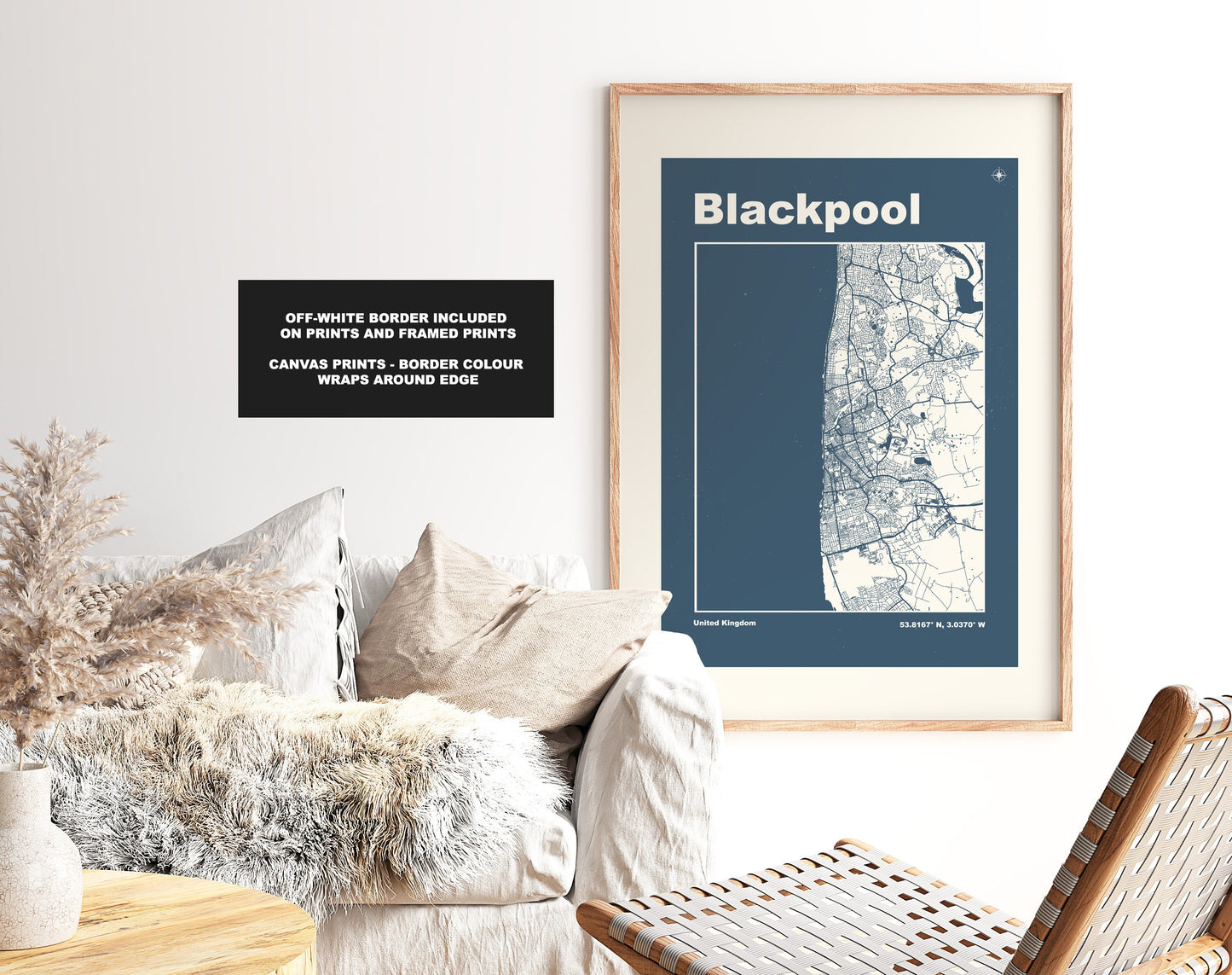 Blackpool Print - Map Print - Mid Century Modern  - Retro - Vintage - Contemporary - Blackpool Print - Map - Map Poster - Gift - Lancashire