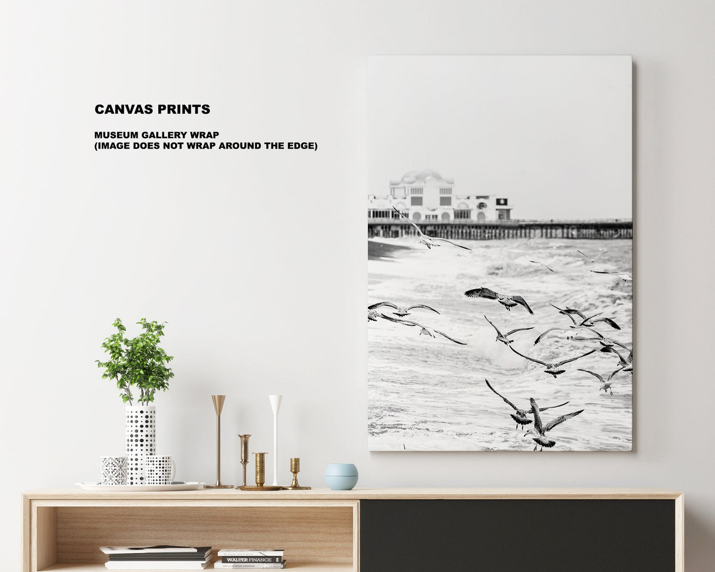 Seagulls in the Storm - Photography Print - Portsmouth and Southsea Prints - Wall Art -  Frame and Canvas Options - Portrait - BW