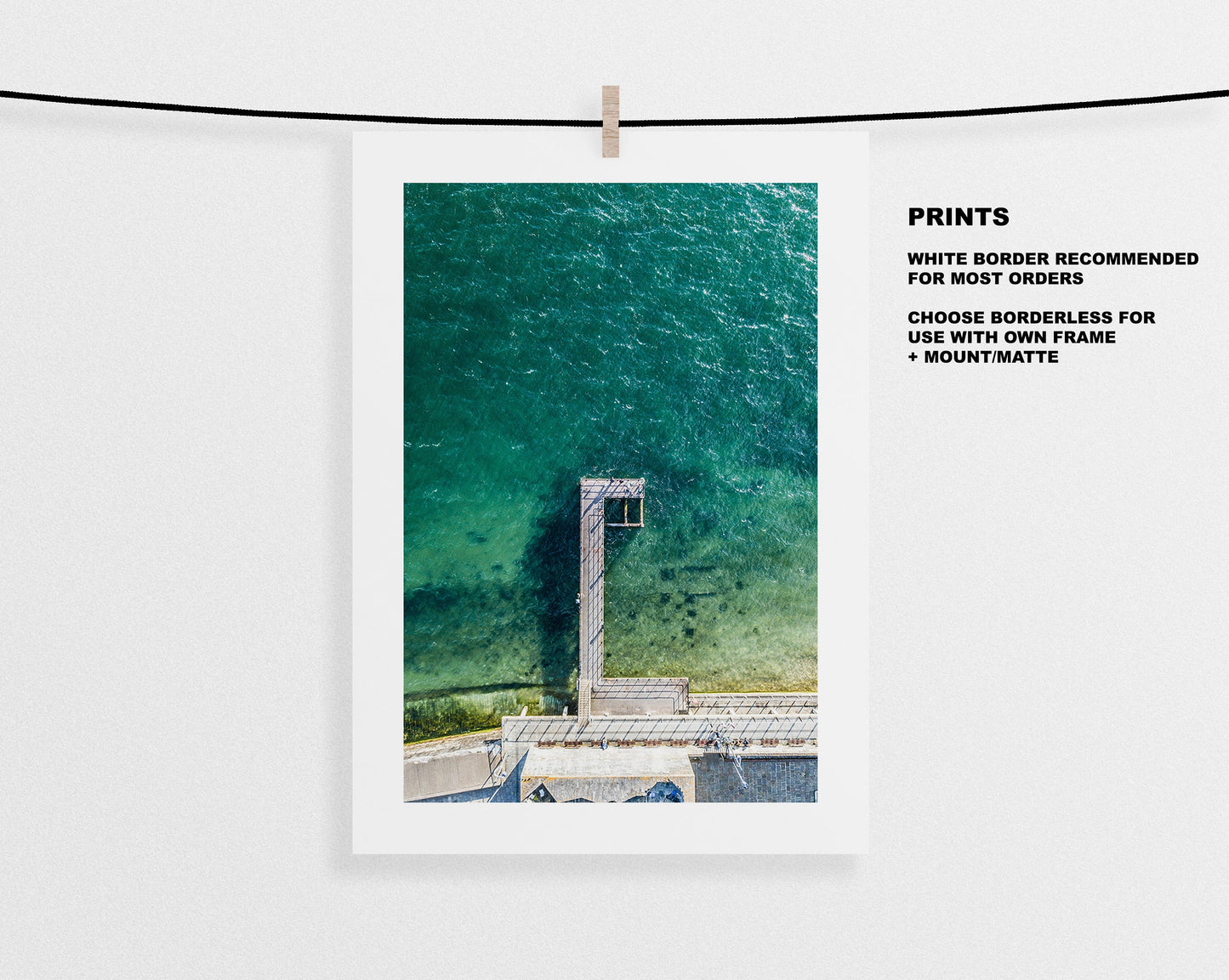 Hotwalls Pier - Photography Print - Portsmouth and Southsea Prints - Wall Art -  Frame and Canvas Options - Portrait - Aerial